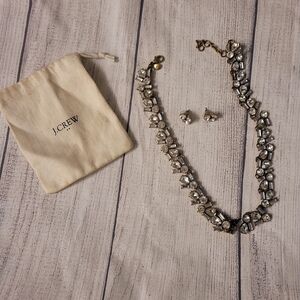 J. Crew Gold and Silver Crystal Necklace Set